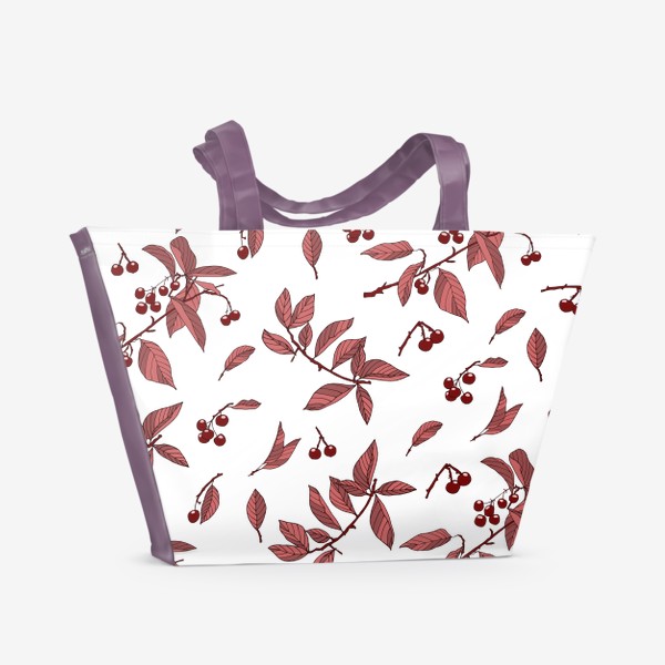 Пляжная сумка «Осенние листья и ягоды»