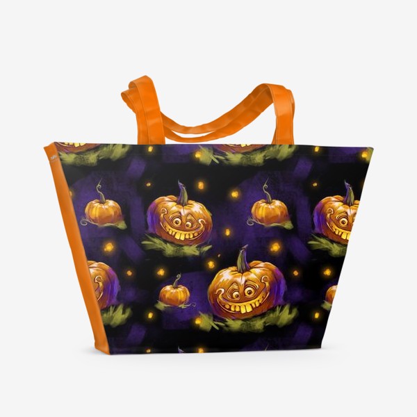Пляжная сумка «Хэллоуин тыквы »