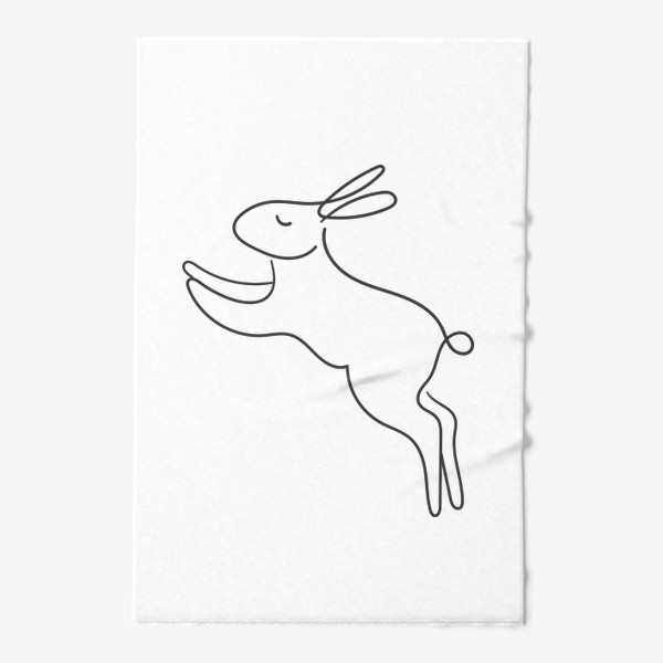 Полотенце «Кролик в прыжке. Линейный принт - символ нового года 2023»