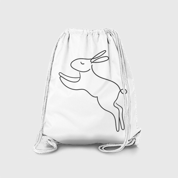 Рюкзак «Кролик в прыжке. Линейный принт - символ нового года 2023»
