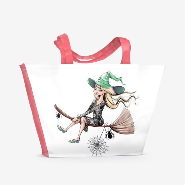 Пляжная сумка «Маленькая ведьмочка летит на шабаш»