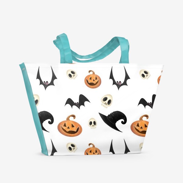Пляжная сумка «Хэллоуин, атрибуты»