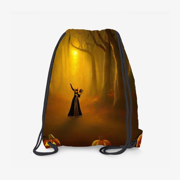 Рюкзак «Ведьма в заколдованном лесу с тыквами»