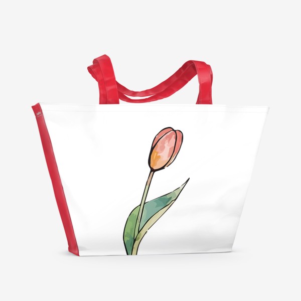 Пляжная сумка «Красный тюльпан»