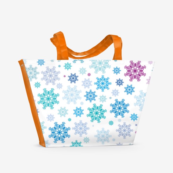 Пляжная сумка «Цветные снежинки»