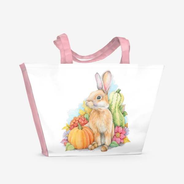 Пляжная сумка «Заяц с дарами природы»