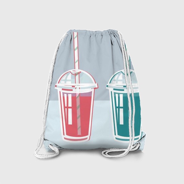 Рюкзак «набор коктейлей с напитками разного цвета и с полосатой трубочкой для питья»