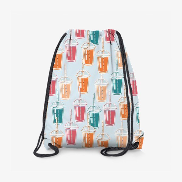 Рюкзак «узор с прозрачными стаканами с яркими азноцветными напитками»