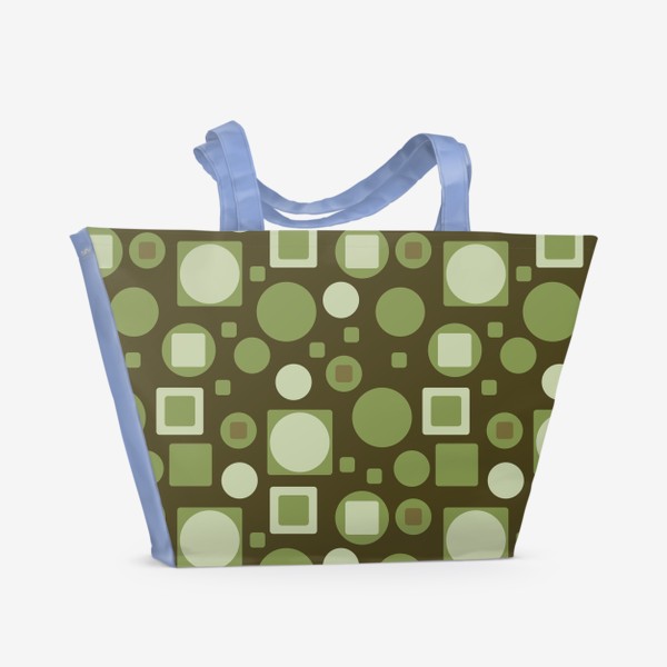 Пляжная сумка «Оливковый геометричный паттерн»