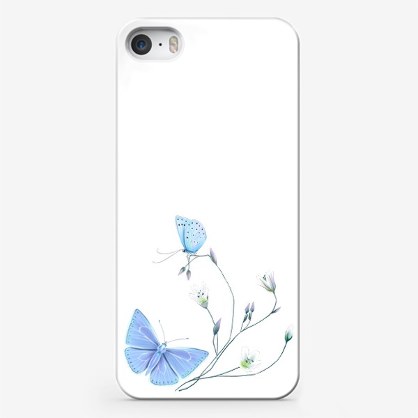 Чехол iPhone «Бабочки на цветке»