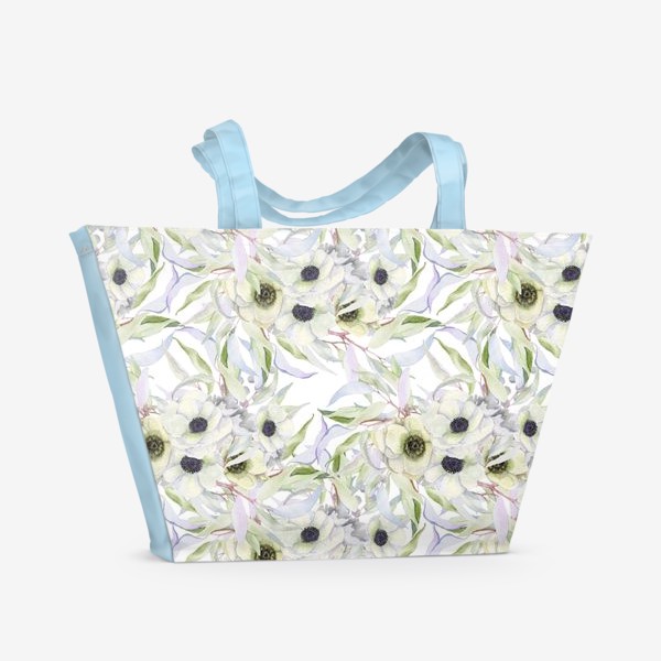 Пляжная сумка «Анемоны  цветочный узор »