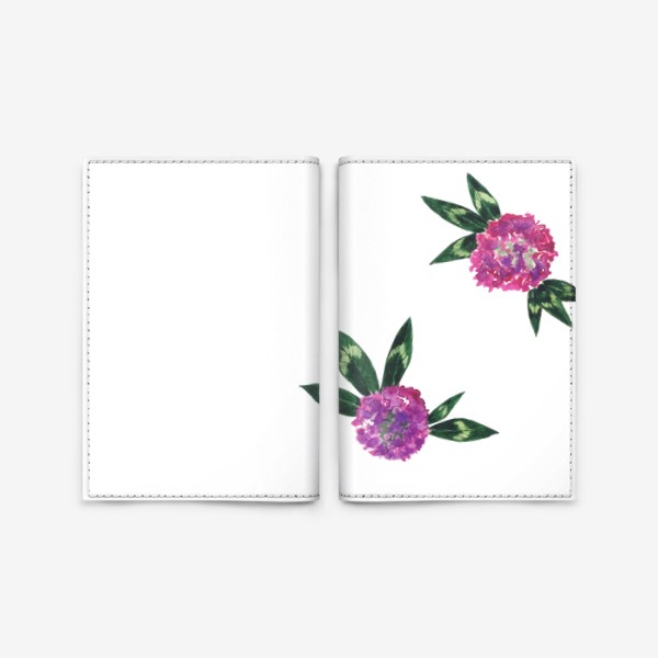 Обложка для паспорта «Акварельный розовый клевер с листиками»