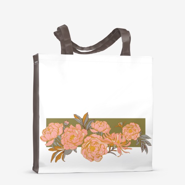 Сумка-шоппер «элегантные цветы пиона»