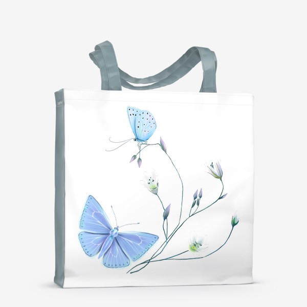 Сумка-шоппер «Бабочки на цветке»