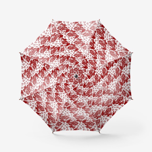 Зонт «Кролики с цветочным орнаментом»