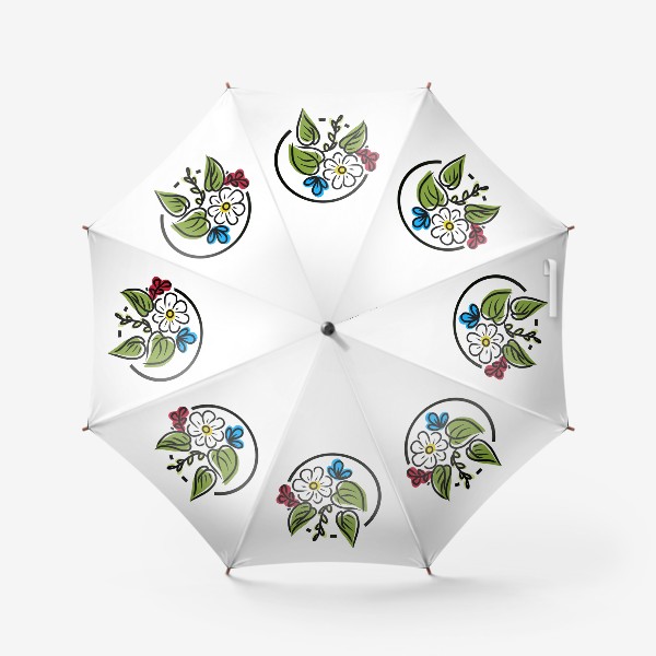 Зонт «Букет в круге, стилизация»