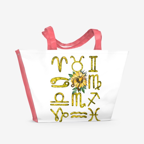 Пляжная сумка «Лев Знаки зодиака гороскоп»