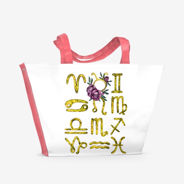 Пляжная сумка &laquo;Телец гороскоп знаки зодиака&raquo;