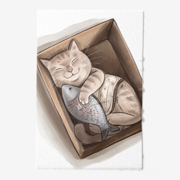 Полотенце «Кот в коробке»