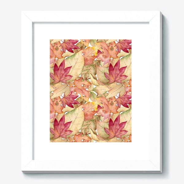 Картина «Осенний паттерн с акварельными листьями»