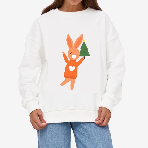 Свитшот «Кролик с елкой»