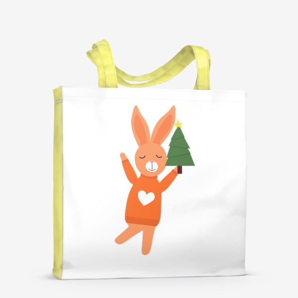 Сумка-шоппер «Кролик с елкой»
