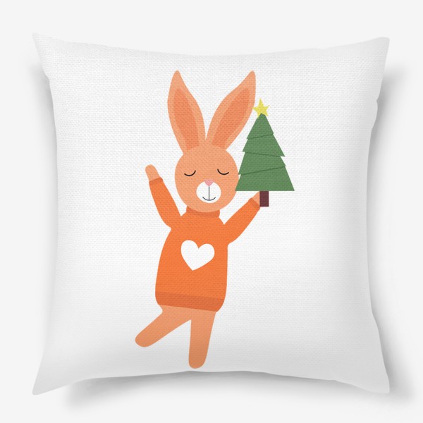 Подушка «Кролик с елкой»
