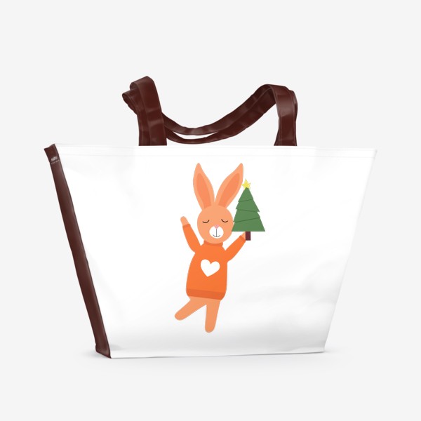 Пляжная сумка «Кролик с елкой»