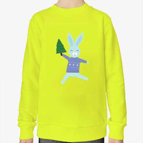 Свитшот «Радостный кролик с елкой»