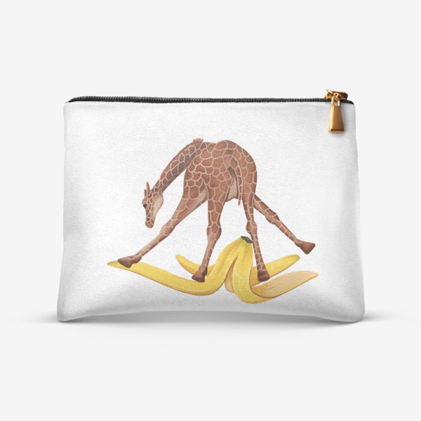 Косметичка «Жираф скользит на банановой кожуре»