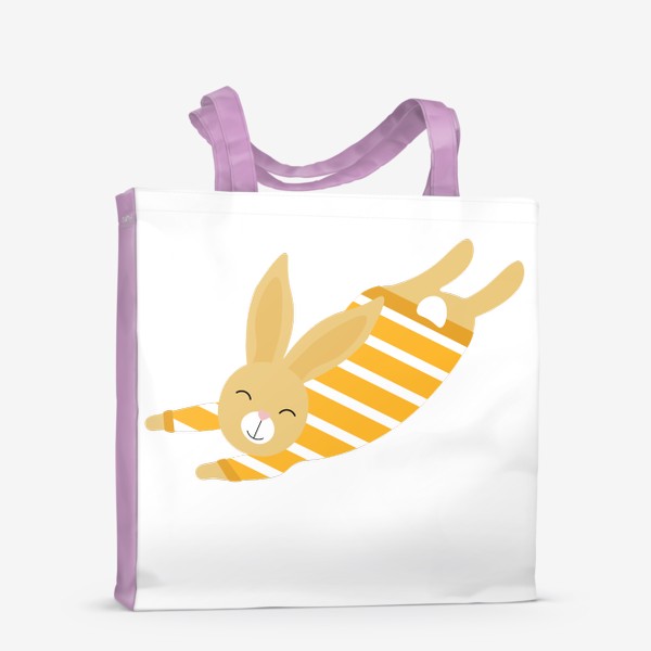 Сумка-шоппер «Лятящий кролик в желтом свитере»
