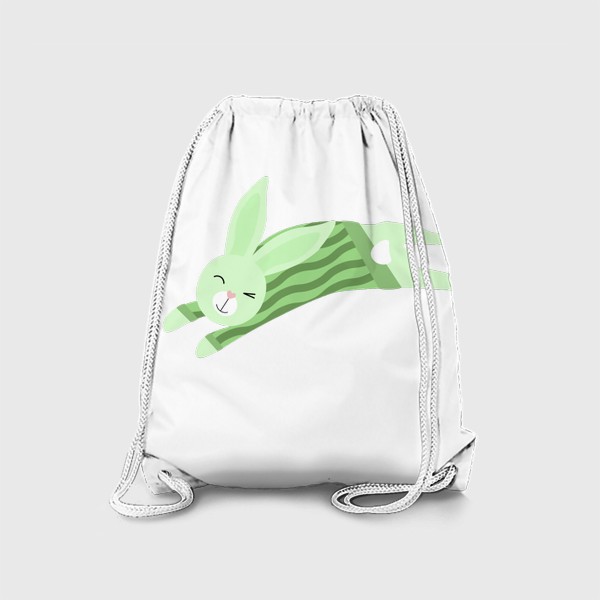 Рюкзак «Прыгающий кролик в зеленом свитере»