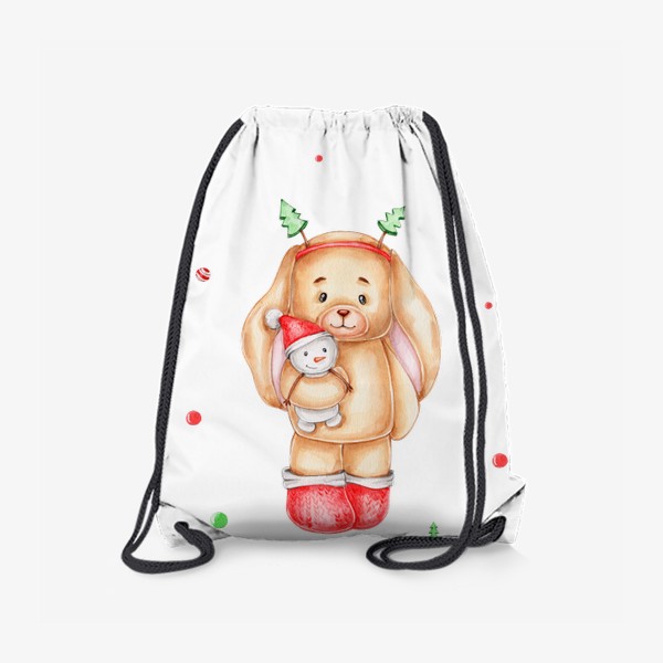 Рюкзак «Новогодний заяц со снеговиком в руках. Новый 2023 год!»