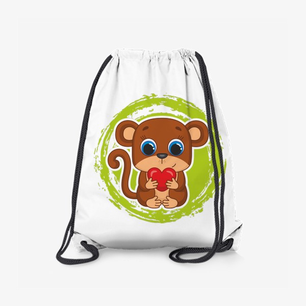 Рюкзак «Мультяшная обезьяна с сердцем»