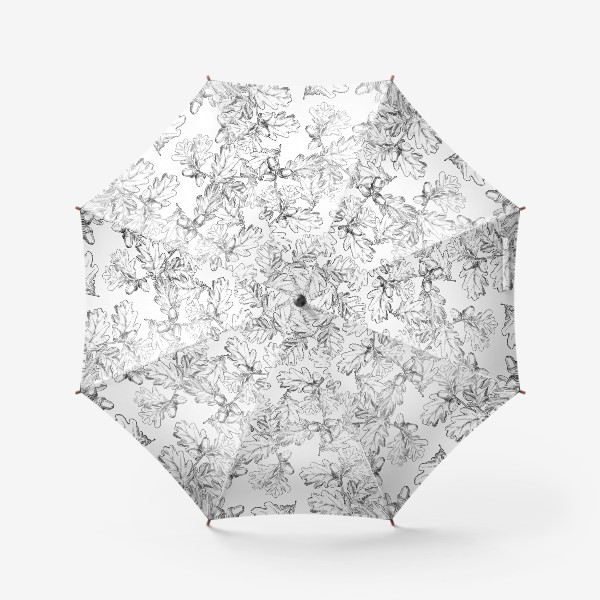 Зонт «Дуб и желуди на белом»