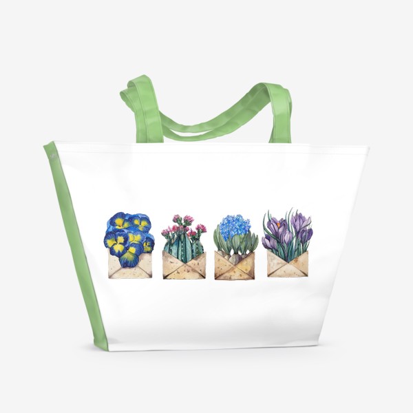 Пляжная сумка «Цветы в конвертах»