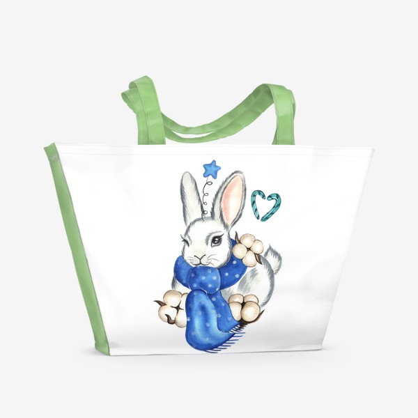 Пляжная сумка «Зимний кролик»