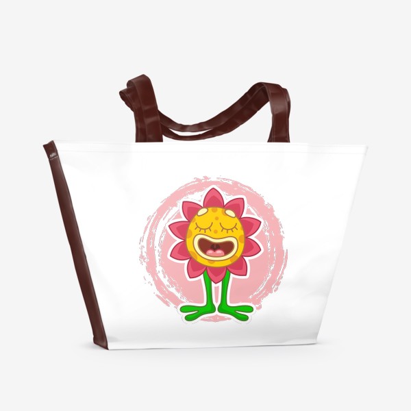 Пляжная сумка «Мультяшный поющий цветок»