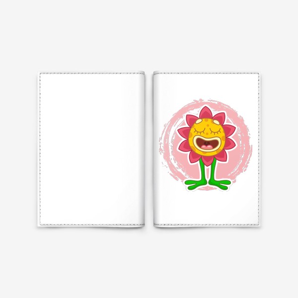 Обложка для паспорта «Мультяшный поющий цветок»