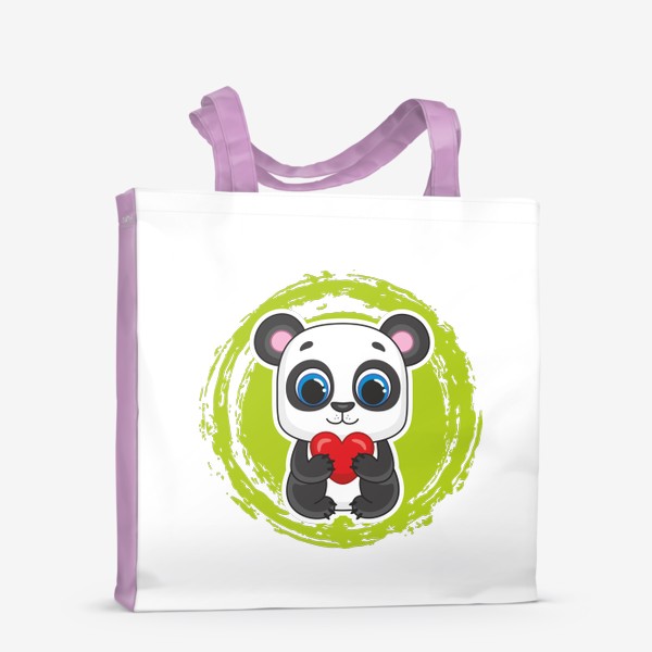 Сумка-шоппер «Мультяшная панда с сердцем»