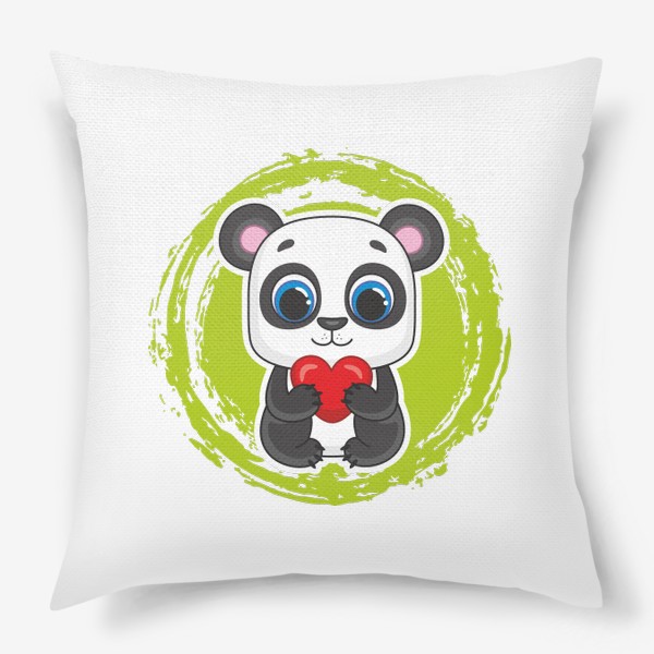 Подушка «Мультяшная панда с сердцем»