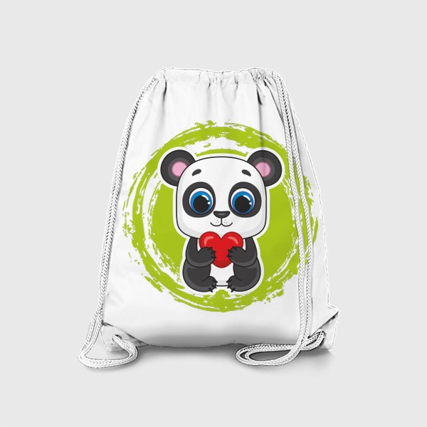 Рюкзак «Мультяшная панда с сердцем»