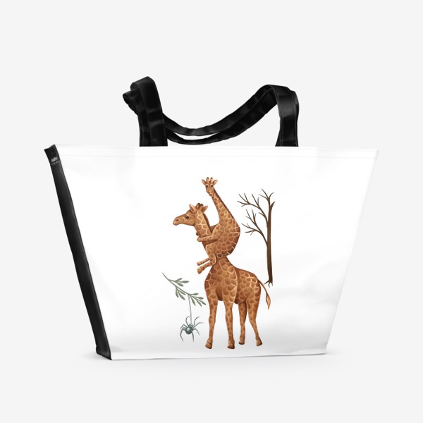 Пляжная сумка «Жирафы и паук»