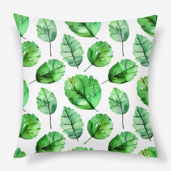 Подушка «Зеленые листья»