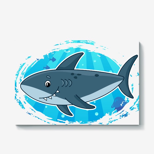 Холст «Мультяшная акула»