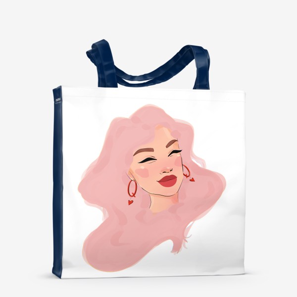 Сумка-шоппер &laquo;Девушка с розовыми волосами&raquo;