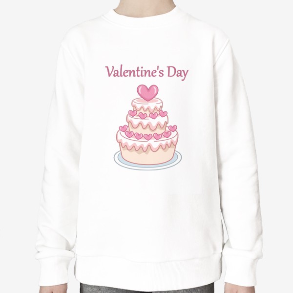 Свитшот «Торт сердечки День Святого Валентина»