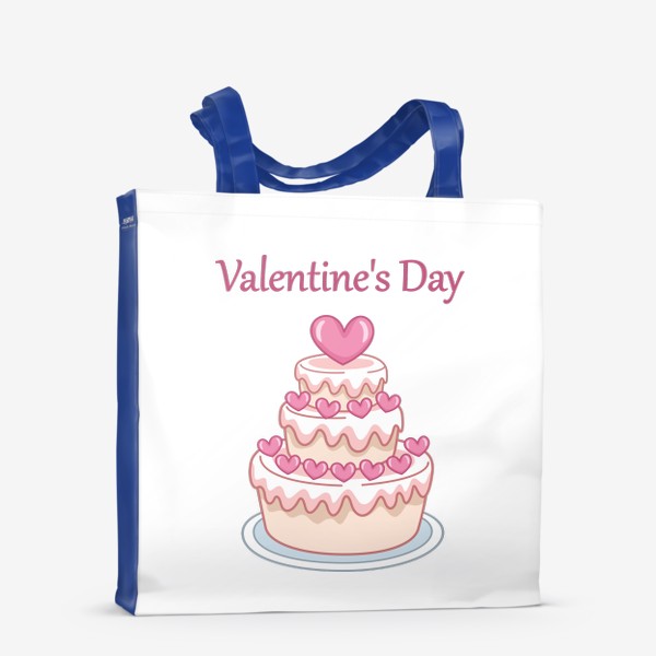 Сумка-шоппер «Торт сердечки День Святого Валентина»