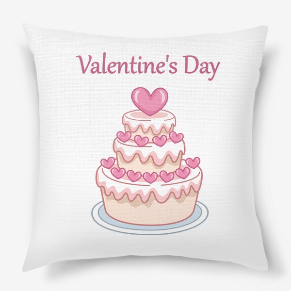 Подушка «Торт сердечки День Святого Валентина»