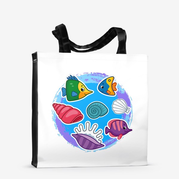 Сумка-шоппер «Морские рыбки и ракушки»